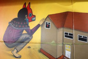 Detroit Z Garage Art - Masks Heart House