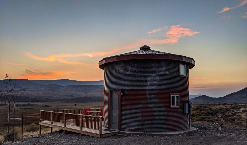 Tin Can Granary Silo AirBNB Cabin in Antimony, Utah