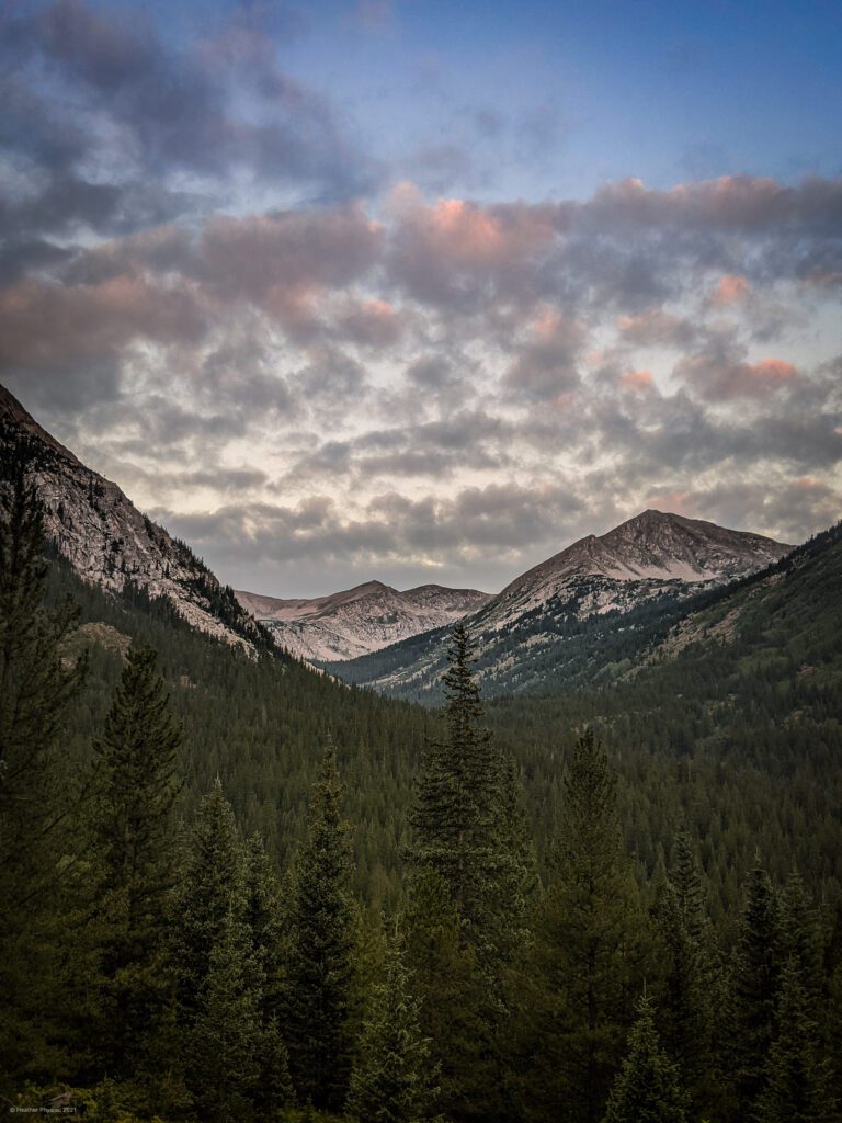 Sunset at the 2WD South Winfield Trail Campsite on Huron Peak in Colorado
