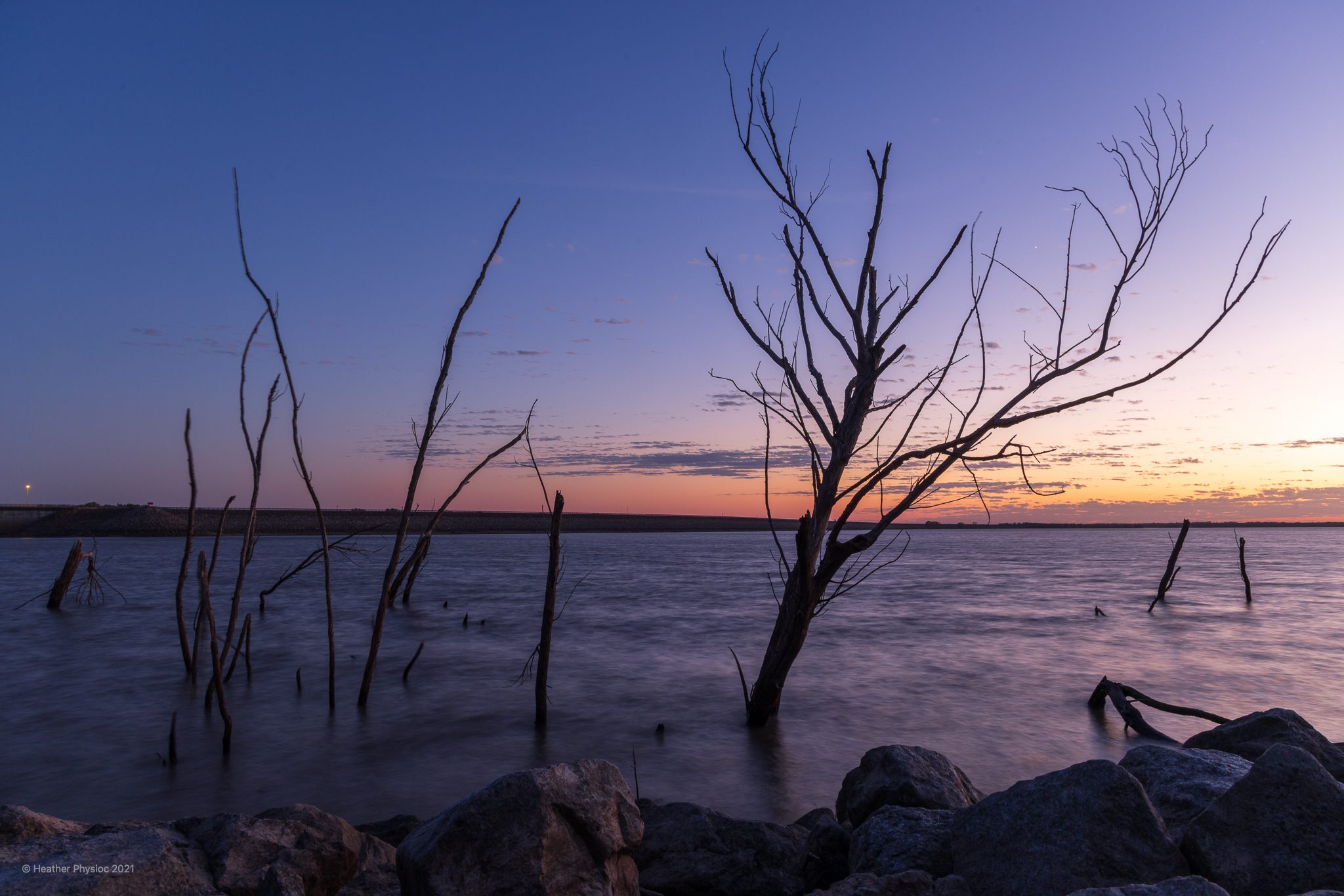 Sunset at John Redmond Reservoir on the Neosho River near New Strawn, KS