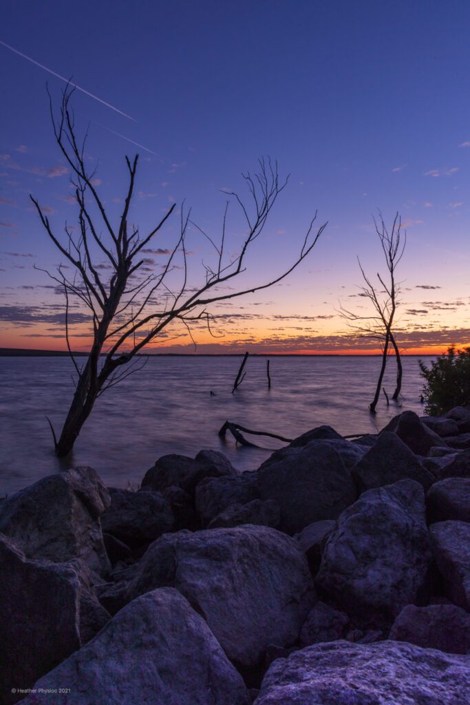 Sunset at John Redmond Reservoir on the Neosho River near New Strawn, KS