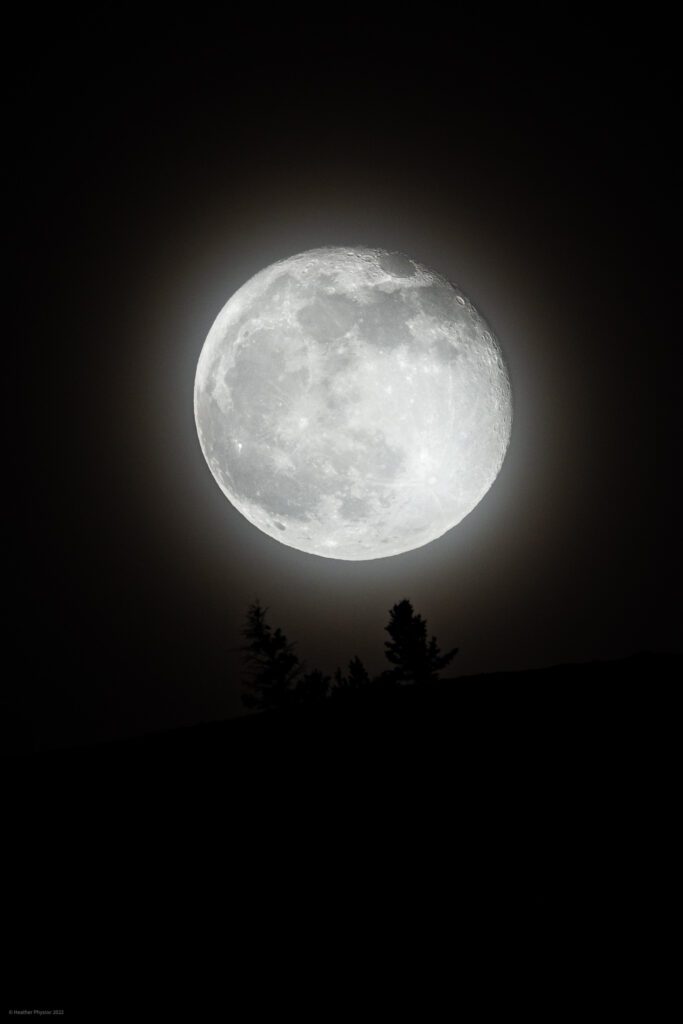 Waning Gibbous Moon Rising Over Emigrant Peak in Paradise Valley, Montana