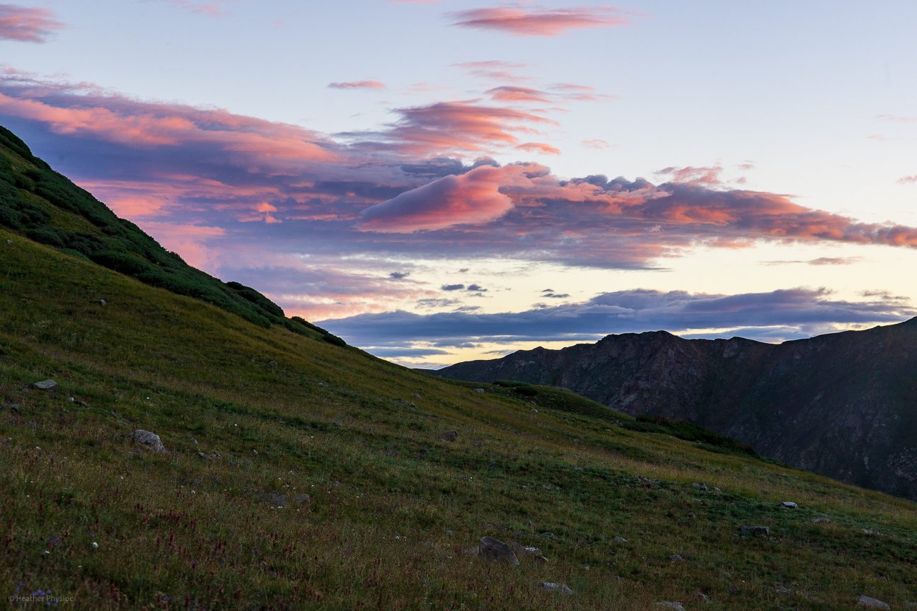Pink & purple sunrise on the Grays peak trail