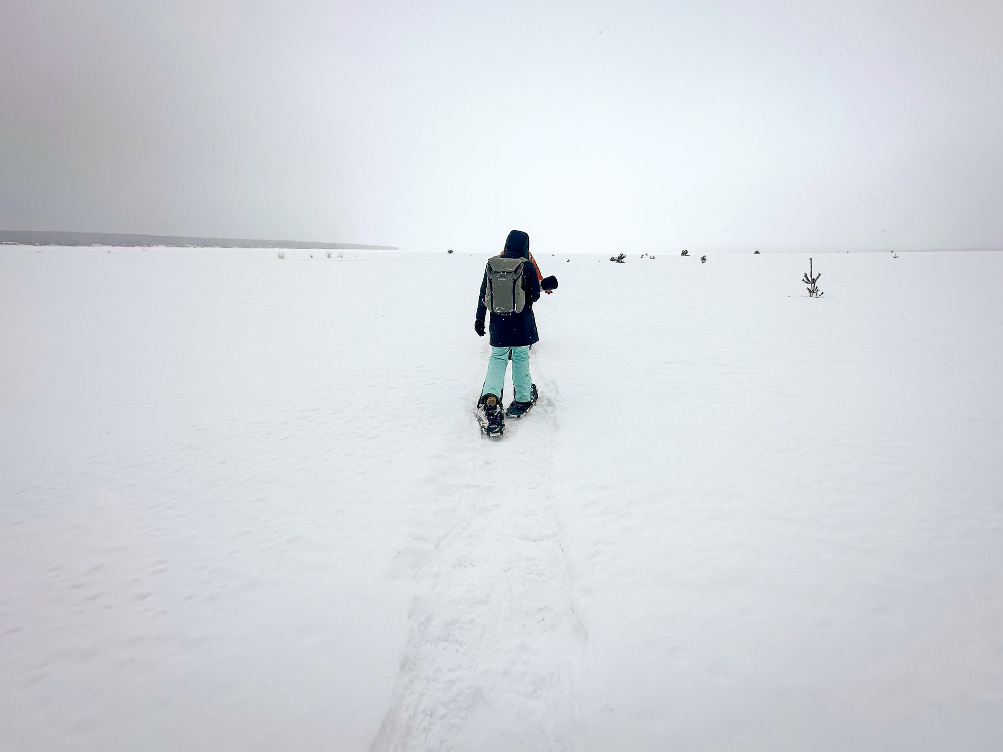 Snowshoeing at Point Mills Nature Area in the Keweenaw Peninsula