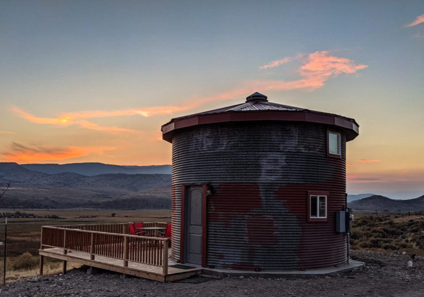 Tin Can Granary Silo AirBNB Cabin in Antimony, Utah