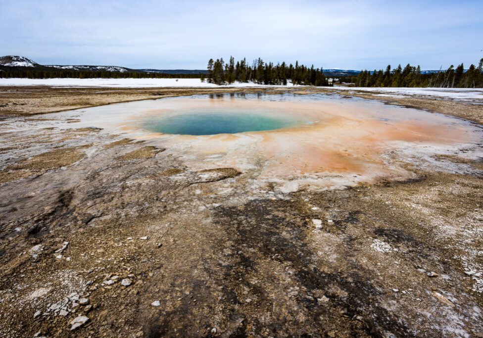 Opal Pool at Midway Geyser Basin from the Boardwalk in Yellowstone National Park